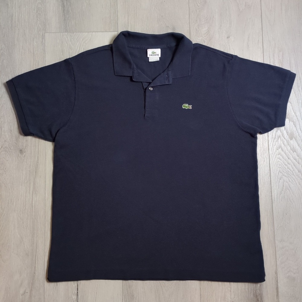 Lacoste Polo Shirt Mens 3XL Navy Blue Short Sleeve Cotton Embroidered Preppy